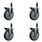 Service Caster 6'' Thermoplastic Rubber Swivel 1'' Expanding Stem Caster Set with Brake, 4PK SCC-EX20S614-TPRB-PLB-1-4 - alternate 1